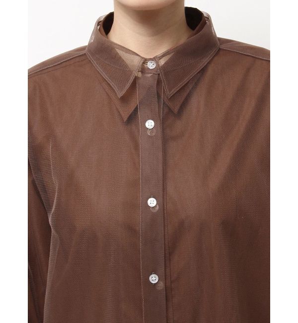 Ungrid「【展示会人気NO.1】チュールレイヤードルーズシャツ」|シャツ・ブラウス|