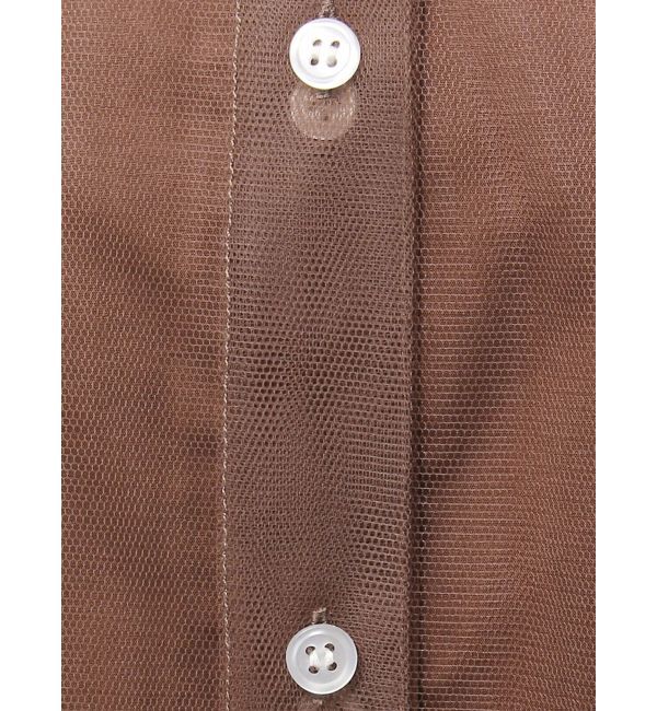 Ungrid「【展示会人気NO.1】チュールレイヤードルーズシャツ」|シャツ・ブラウス|