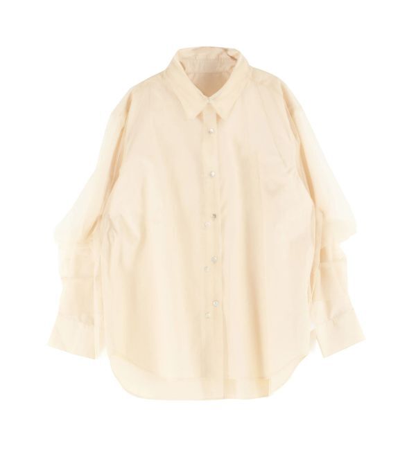 Ungrid「【展示会人気NO.1】チュールレイヤードルーズシャツ」|シャツ・ブラウス|