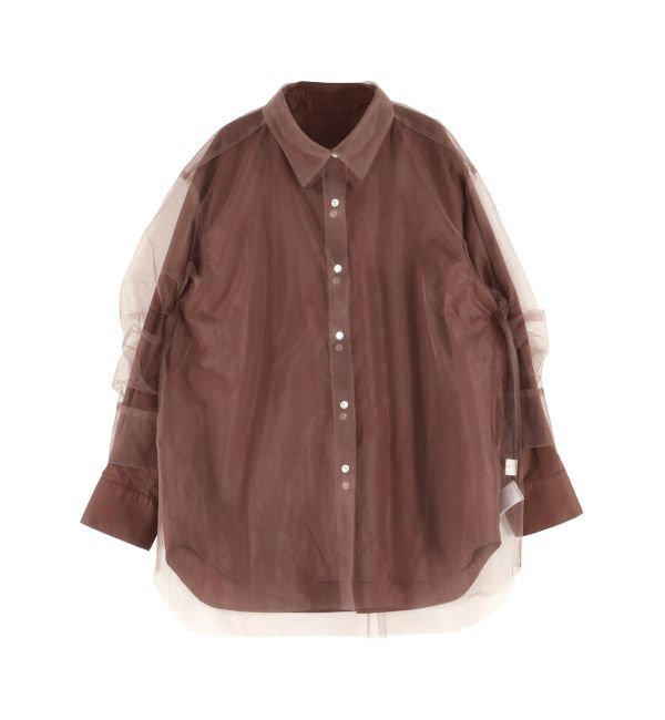 Ungrid「【展示会人気NO.1】チュールレイヤードルーズシャツ」|シャツ・ブラウス|