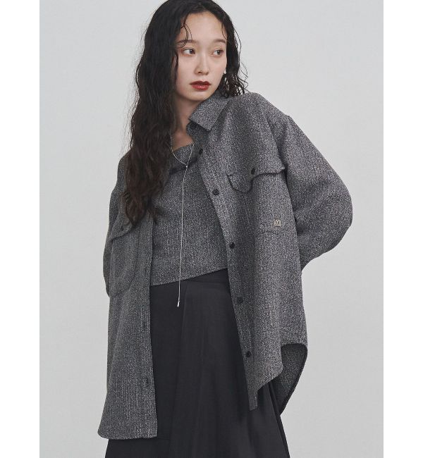 LAGUNAMOON「ツイードビッグシャツ」|シャツ・ブラウス|ブラック