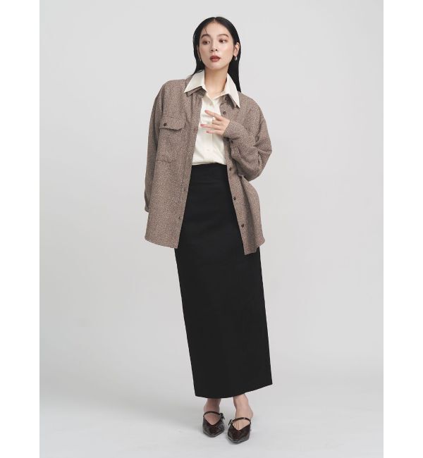 LAGUNAMOON「ツイードビッグシャツ」|シャツ・ブラウス|