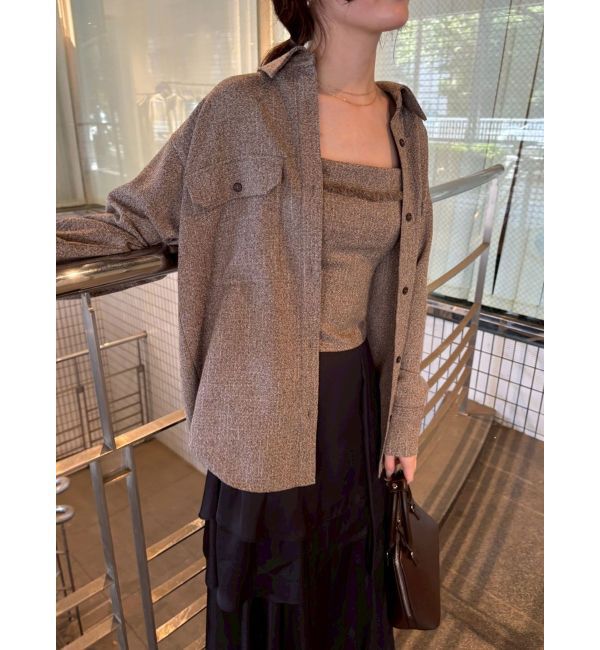 LAGUNAMOON「ツイードビッグシャツ」|シャツ・ブラウス|