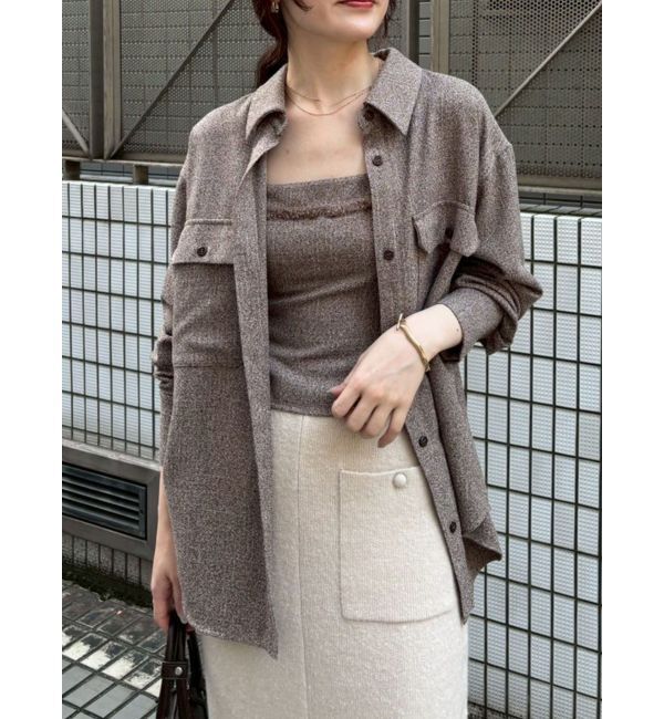 LAGUNAMOON「ツイードビッグシャツ」|シャツ・ブラウス|