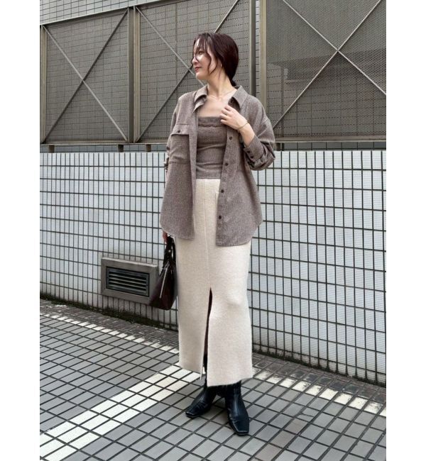 LAGUNAMOON「ツイードビッグシャツ」|シャツ・ブラウス|