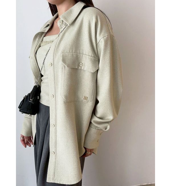 LAGUNAMOON「ツイードビッグシャツ」|シャツ・ブラウス|