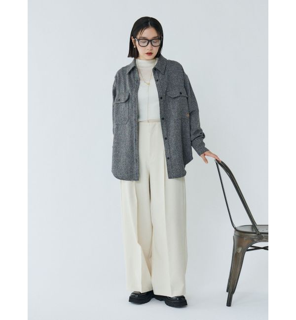 LAGUNAMOON「ツイードビッグシャツ」|シャツ・ブラウス|