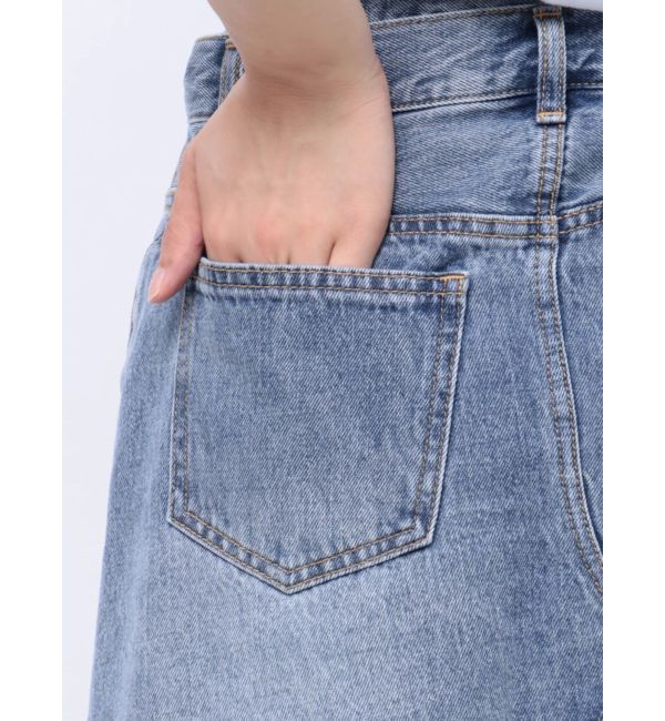EVRIS「ラップデザインフレアデニムパンツ」|デニム|