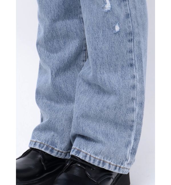 EVRIS「ラップデザインフレアデニムパンツ」|デニム|