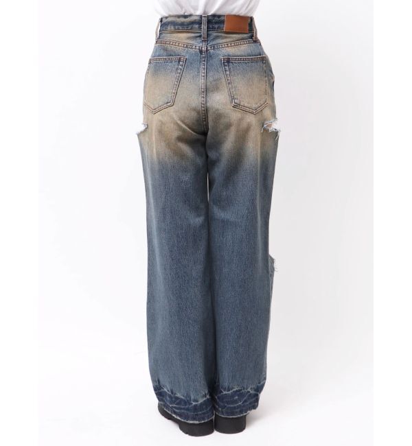 EVRIS「カットアウトワイドデニムパンツ」|デニム|