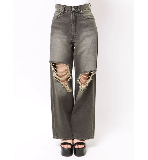 EVRIS「グランジダメージワイドデニムパンツ」|デニム|