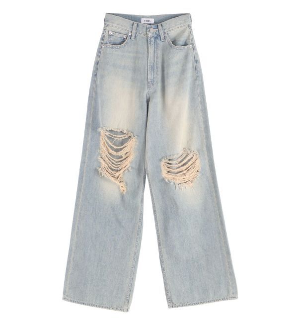 EVRIS「グランジダメージワイドデニムパンツ」|デニム|