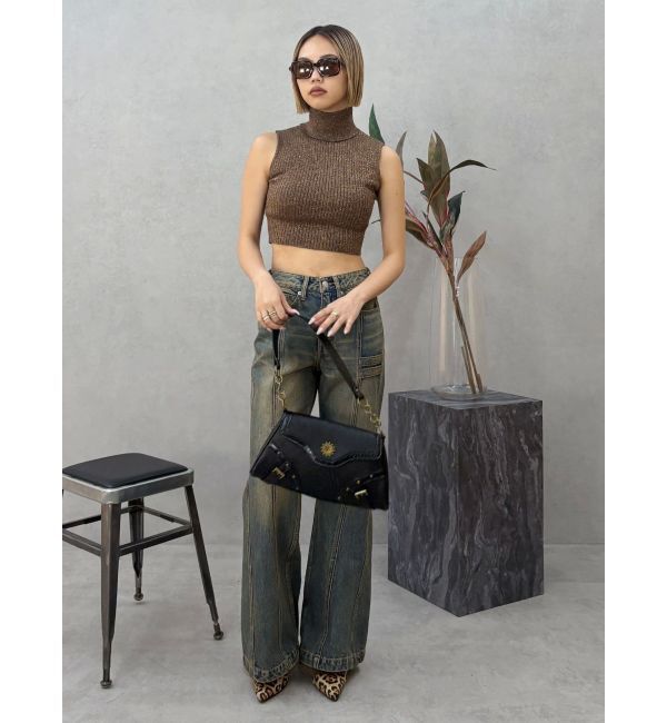 EVRIS「センターシームワイドフレアデニムパンツ」|デニム|