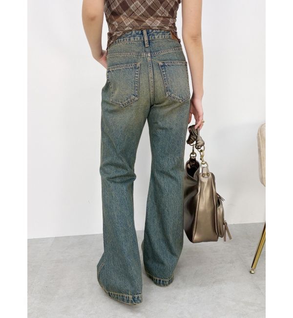 EVRIS「センターシームワイドフレアデニムパンツ」|デニム|