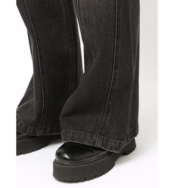 EVRIS「センターシームワイドフレアデニムパンツ」|デニム|