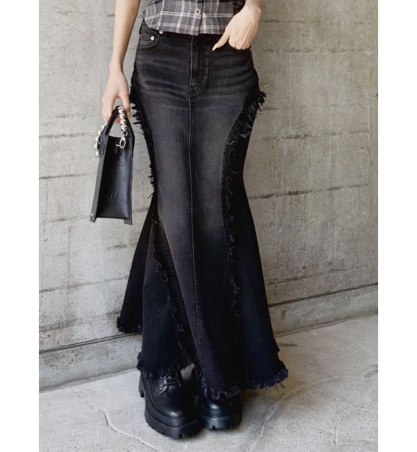 EVRIS「マーメイドデニムスカート」|スカート|ブラック