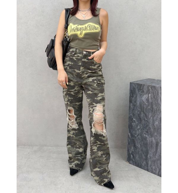 EVRIS「ダメージフレアパンツ」|その他|