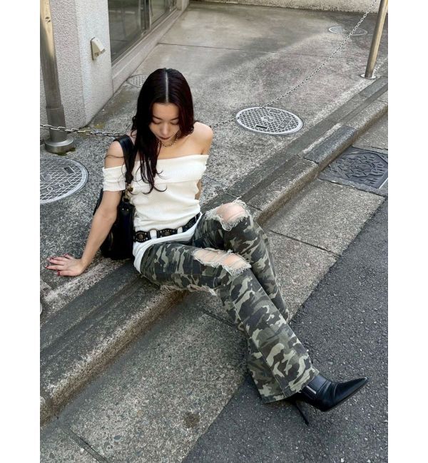 EVRIS「ダメージフレアパンツ」|その他|