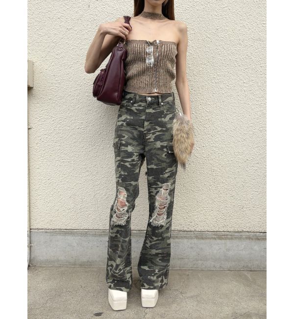 EVRIS「ダメージフレアパンツ」|その他|