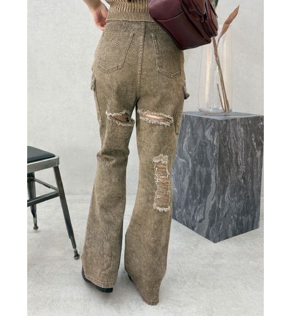 EVRIS「ダメージフレアパンツ」|その他|