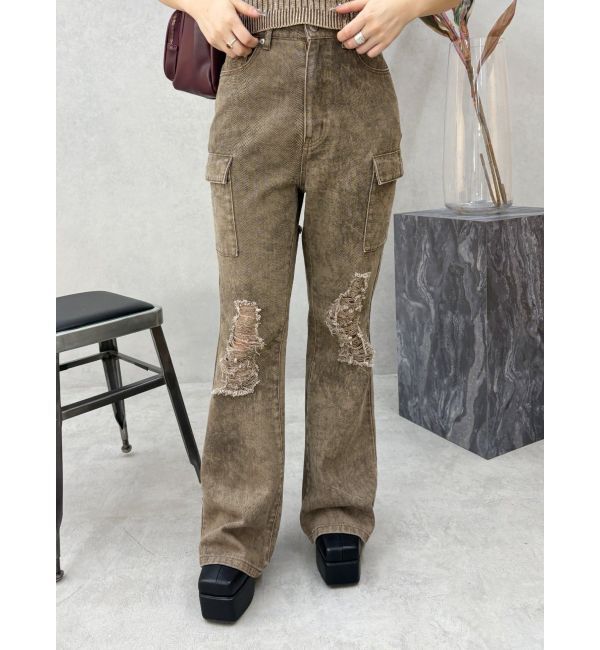 EVRIS「ダメージフレアパンツ」|その他|