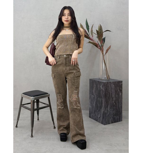 EVRIS「ダメージフレアパンツ」|その他|