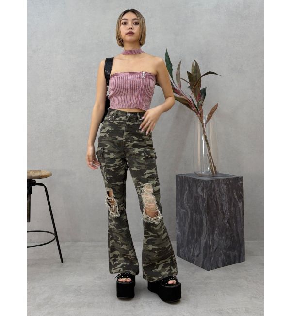 EVRIS「ダメージフレアパンツ」|その他|