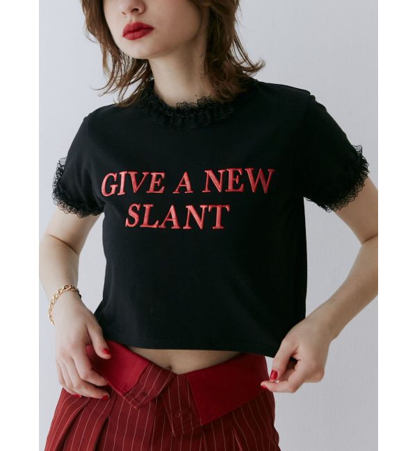 jouetie「メタルロゴレースフィットTシャツ」|Tシャツ・カットソー|ブラック