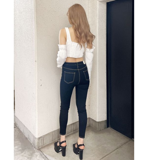 GYDA「フロントボタン2WAY FANCYTWEEDブラウス」|シャツ・ブラウス|