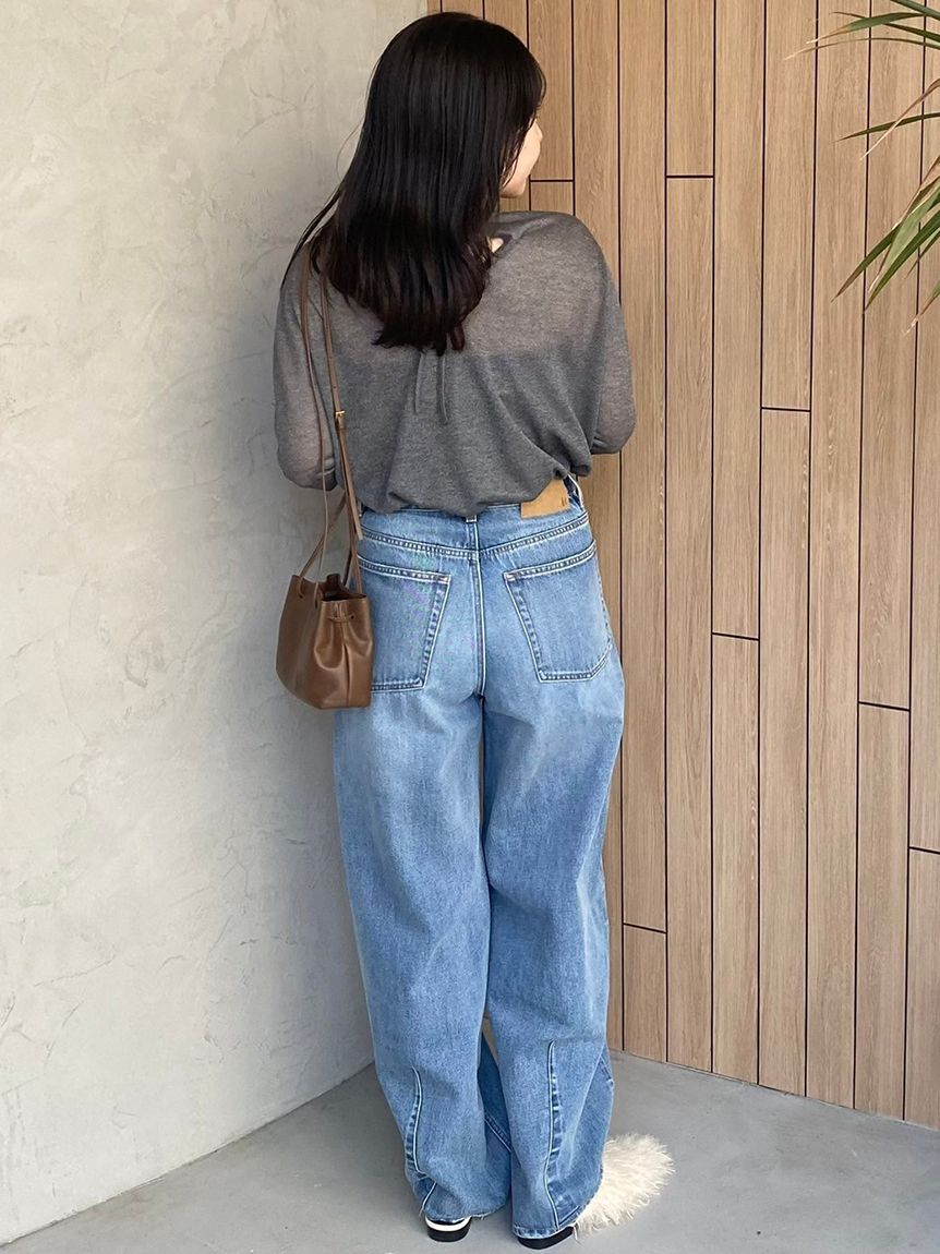 Mila Owen「ウエストゴムカーヴィデニム【ウォッシャブル】」|デニム|