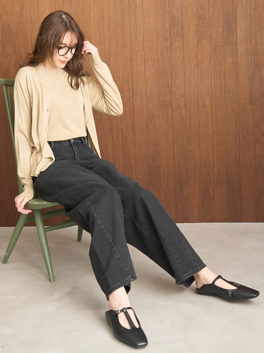 Mila Owen「ウエストゴムカーヴィデニム【ウォッシャブル】」|デニム|