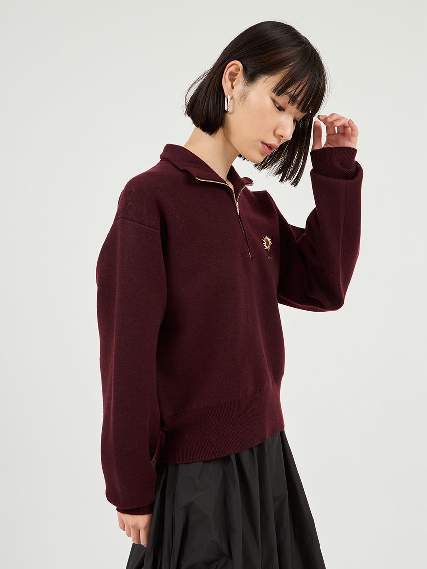 emmi atelier「【Global warming】ハーフジップニットトップス」|ニット・セーター|