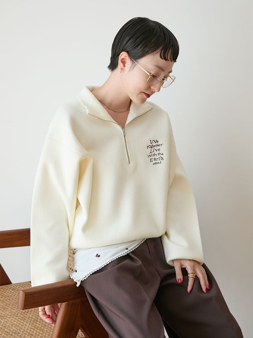 emmi atelier「【Global warming】ハーフジップニットトップス」|ニット・セーター|