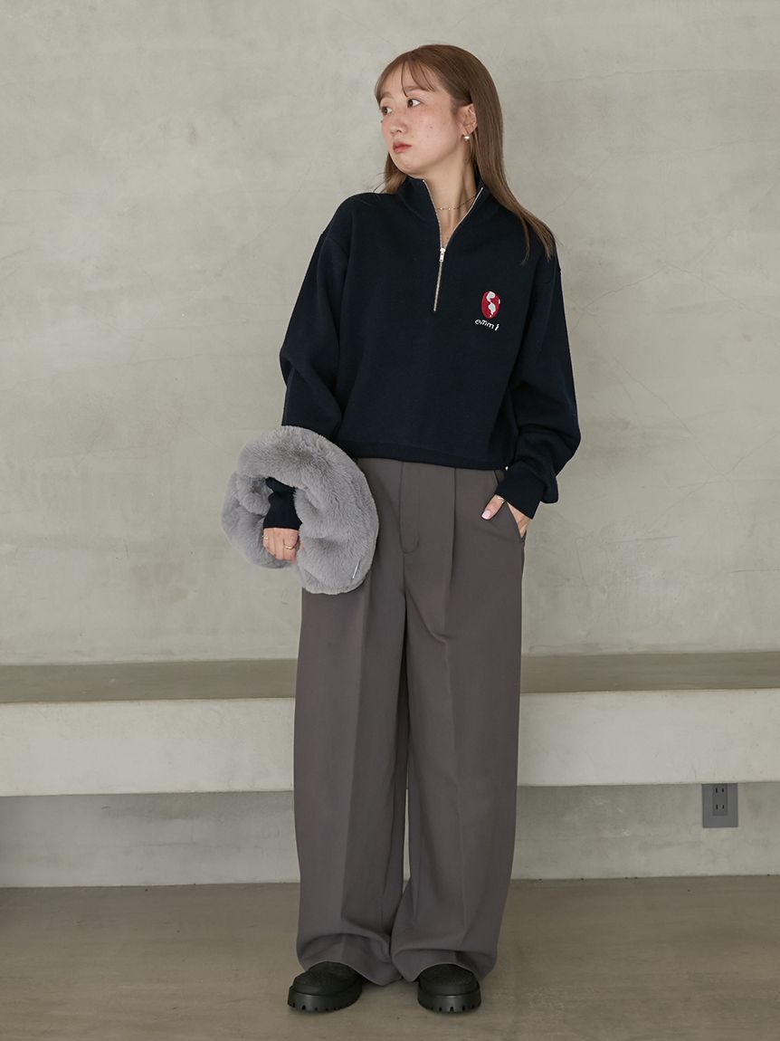 emmi atelier「【Global warming】ハーフジップニットトップス」|ニット・セーター|