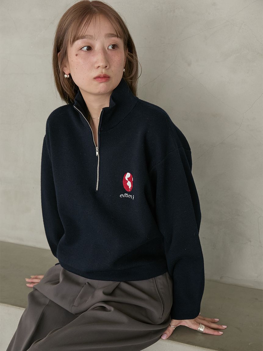 emmi atelier「【Global warming】ハーフジップニットトップス」|ニット・セーター|
