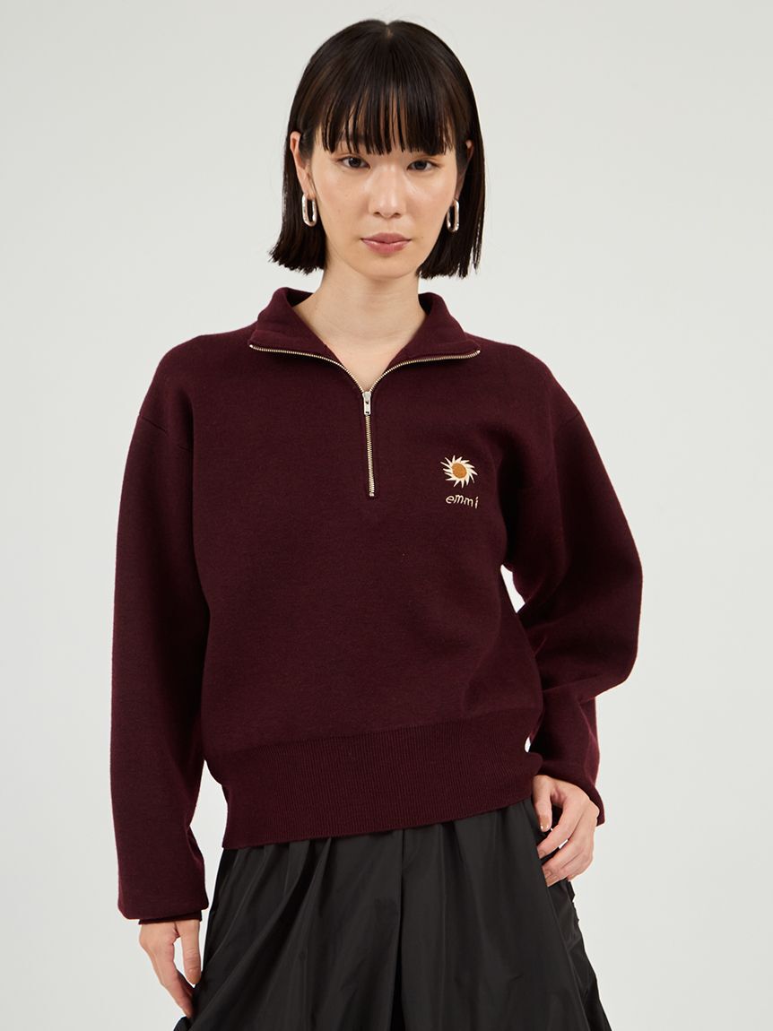 emmi atelier「【Global warming】ハーフジップニットトップス」|ニット・セーター|