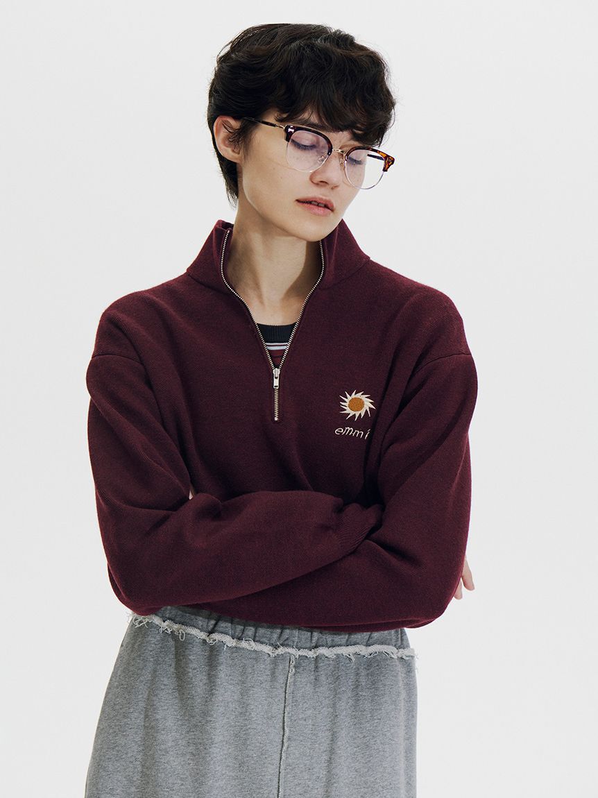 emmi atelier「【Global warming】ハーフジップニットトップス」|ニット・セーター|BUR