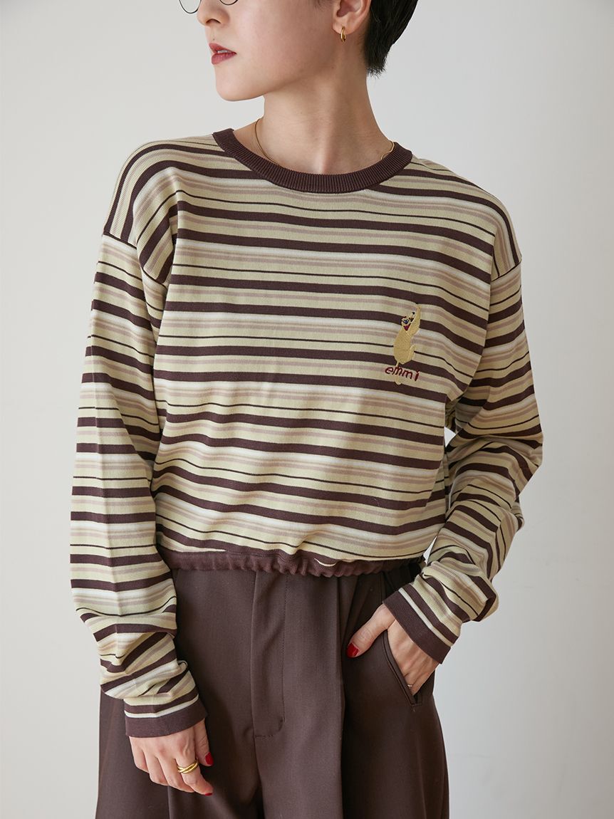 emmi atelier「【Global warming】ボーダーニットトップス」|ニット・セーター|YEL