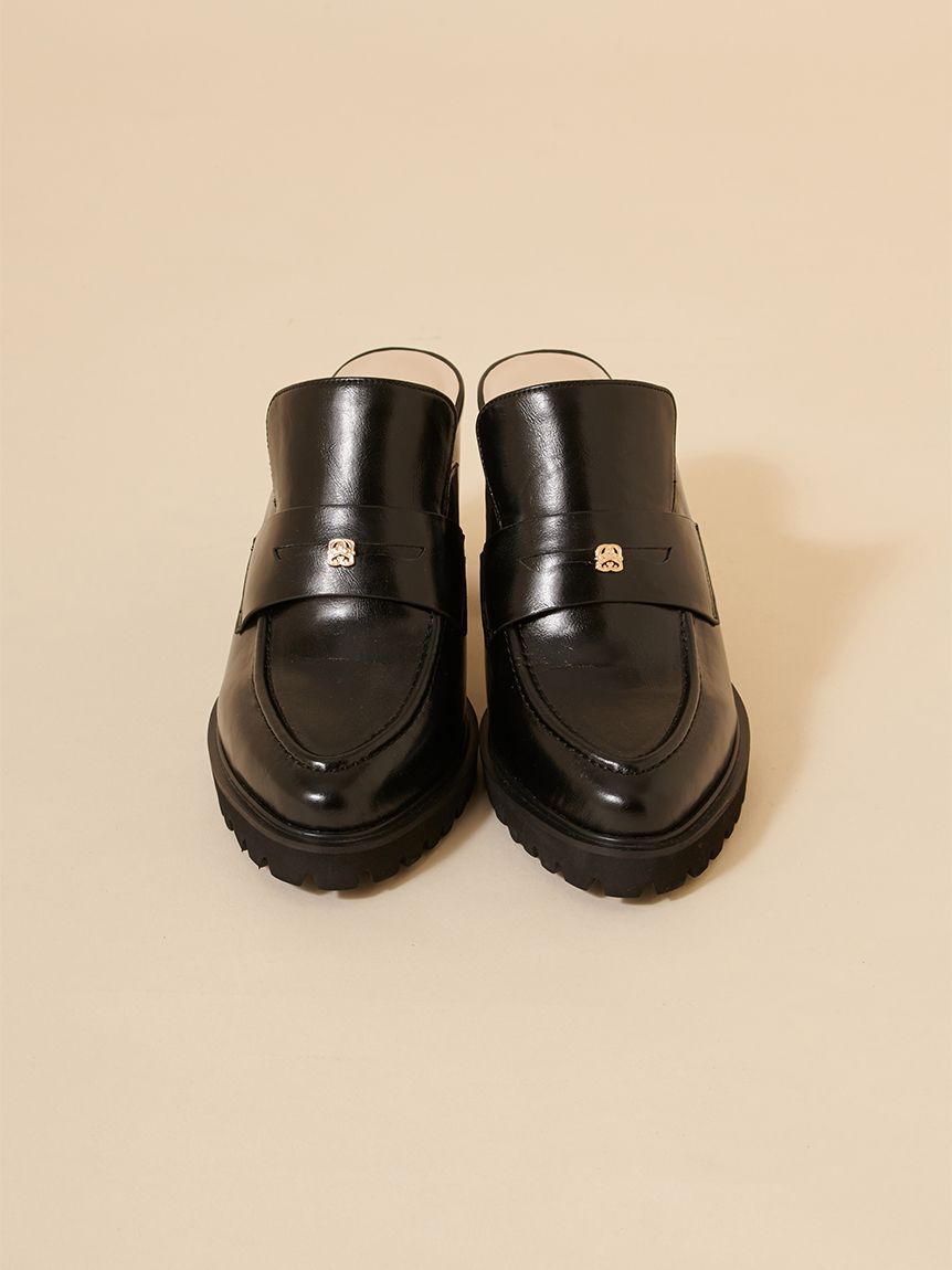 SNIDEL「ローファーサボ」|サンダル|BLK