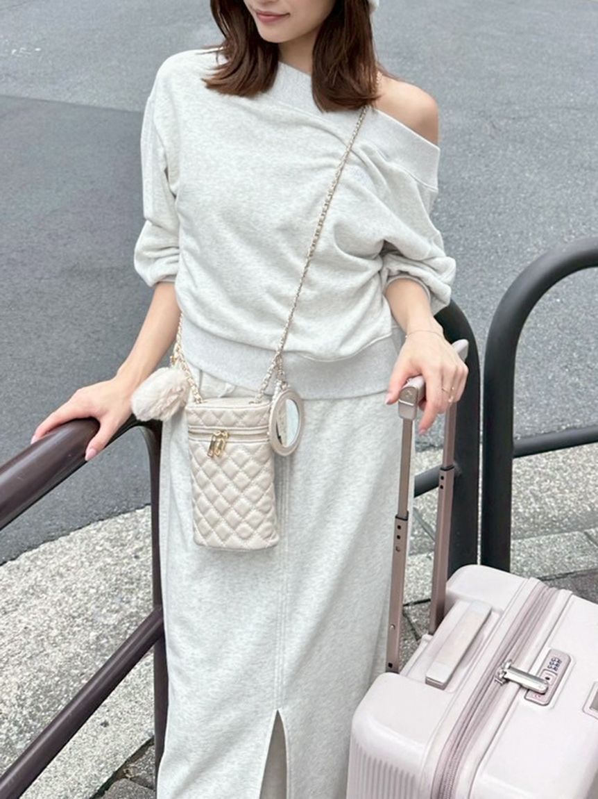 SNIDEL「【WEB限定カラーあり】UVカットワンショルスウェットプルオーバー」|スウェット・ジャージ|GRY