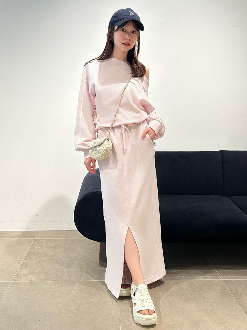 SNIDEL「【WEB限定カラーあり】UVカットワンショルスウェットプルオーバー」|スウェット・ジャージ|