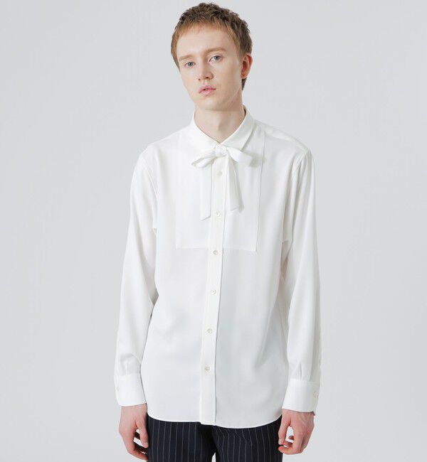  「サテンリボンタイ シャツ」|シャツ・ブラウス|ホワイト