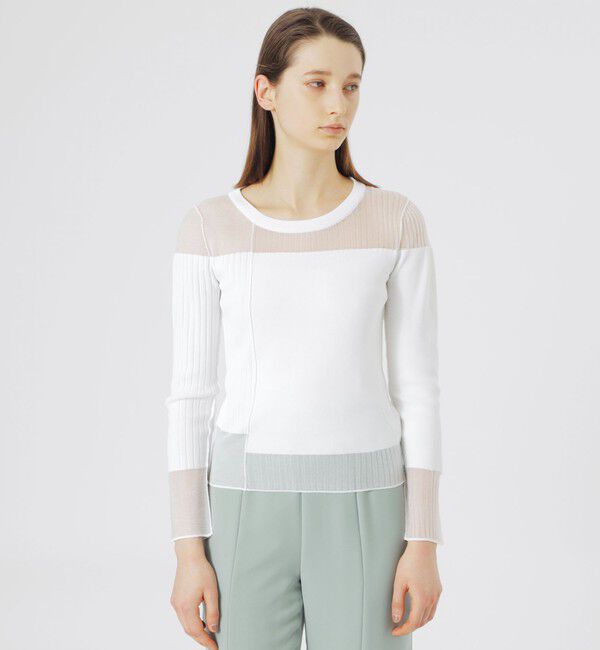  「【ドラマ着用商品】シアーコンビニットプルオーバー」|ニット・セーター|ホワイト