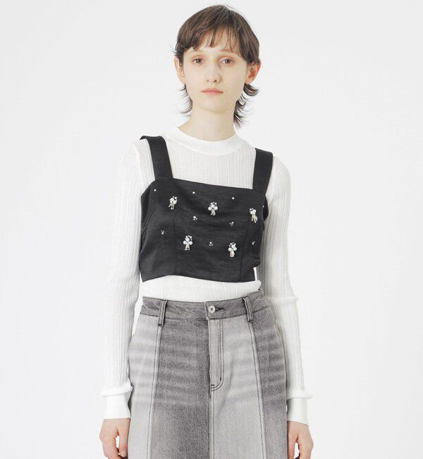  「ビジューキャミソール」|キャミソール|ブラック