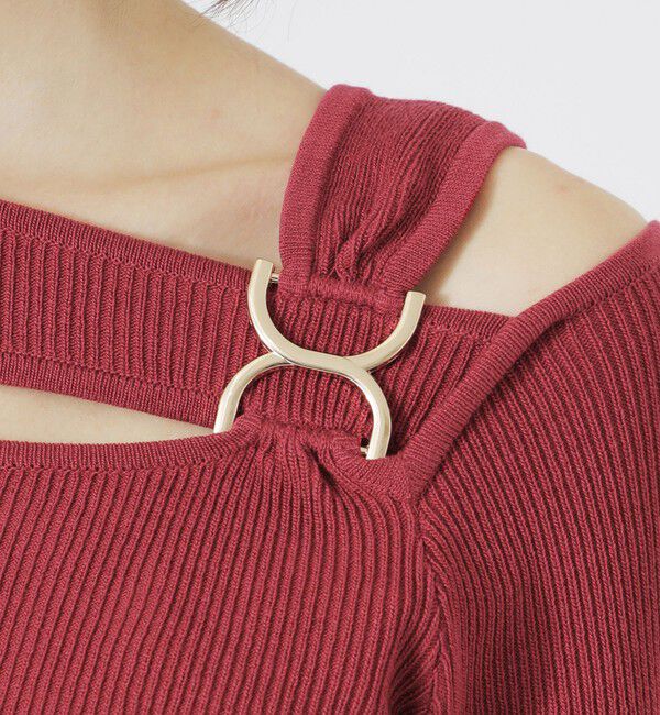  「カットアウトアシンメトリーヘムプルオーバー」|ニット・セーター|