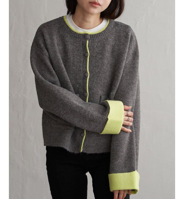 VENCE share style「アルパカタッチ配色カーディガン」|カーディガン|