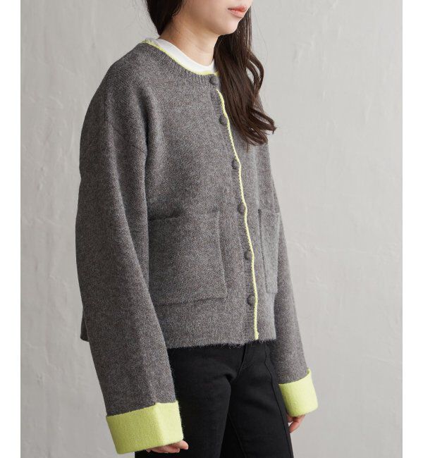 VENCE share style「アルパカタッチ配色カーディガン」|カーディガン|