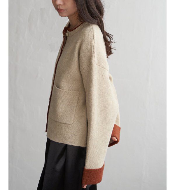 VENCE share style「アルパカタッチ配色カーディガン」|カーディガン|