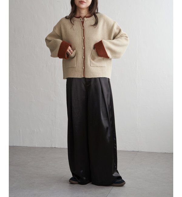 VENCE share style「アルパカタッチ配色カーディガン」|カーディガン|
