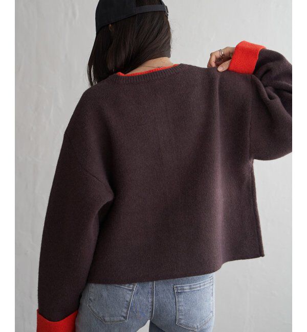 VENCE share style「アルパカタッチ配色カーディガン」|カーディガン|